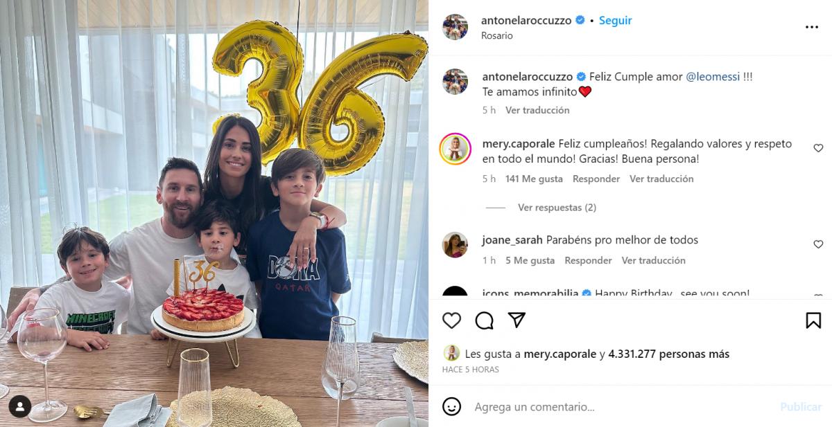 Antonela Roccuzzo le dedicó un tierno mensaje a Lionel Messi por su cumpleaños