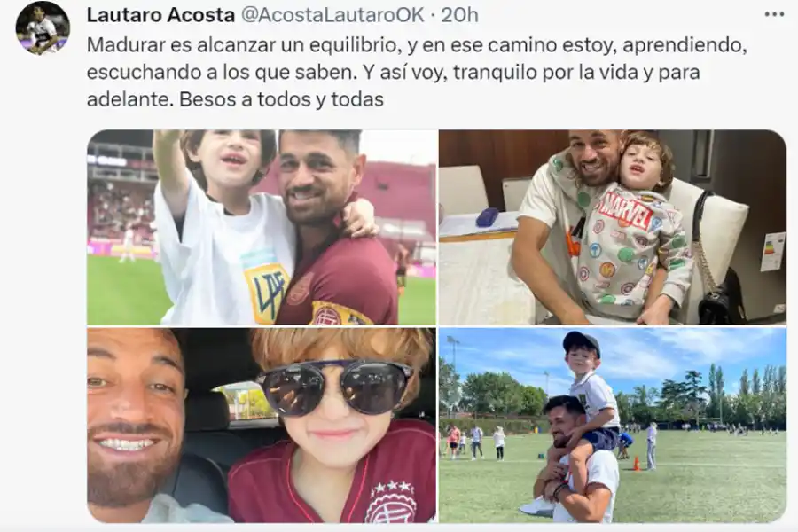 Los tuits de Lautaro Acosta tras ser denunciado por violencia de género.