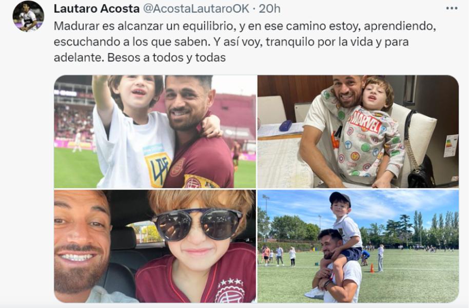 Los tuits de Lautaro Acosta tras ser denunciado por violencia de género.