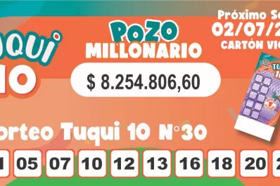 Tuqui 10: cómo fue el sorteo del domingo 25 de junio
