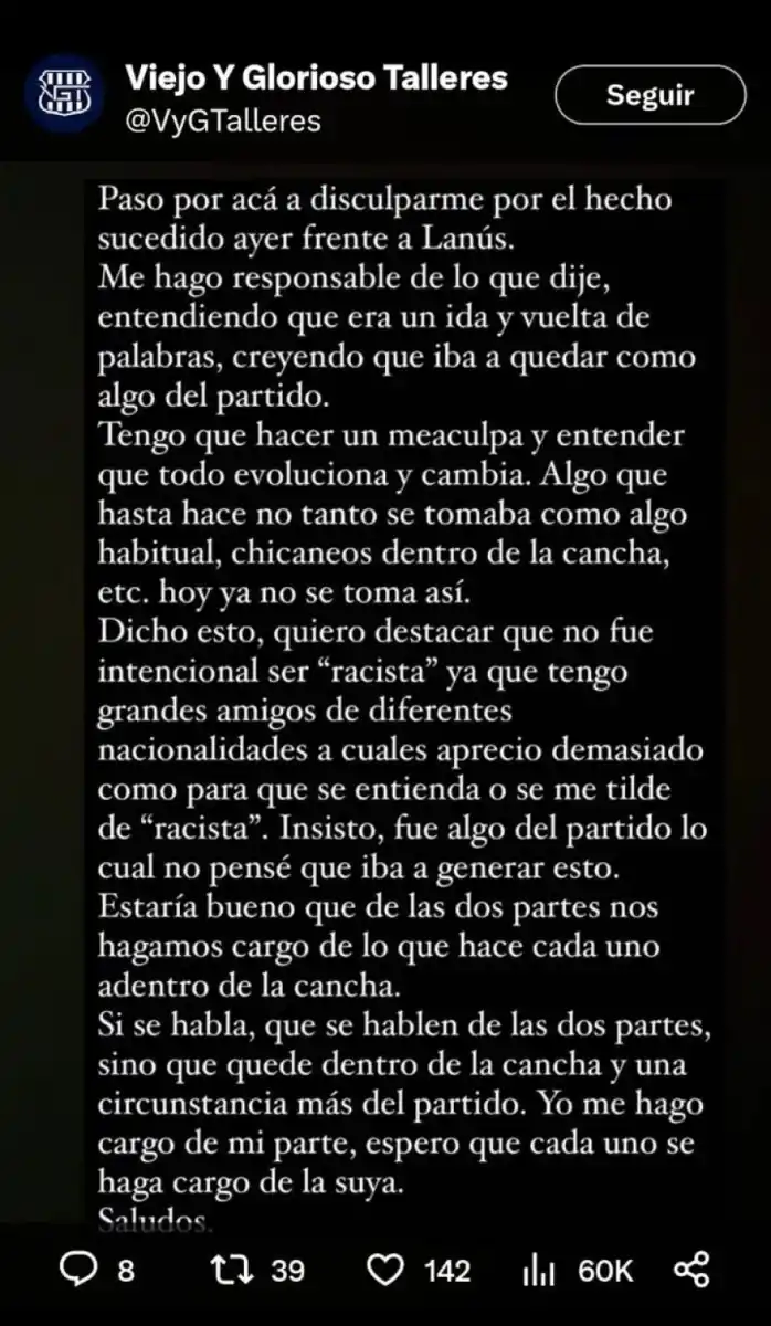 El descargo de Girotti.