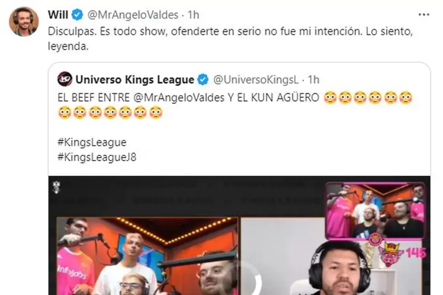 Las disculpas de Will al Kun Agüero.