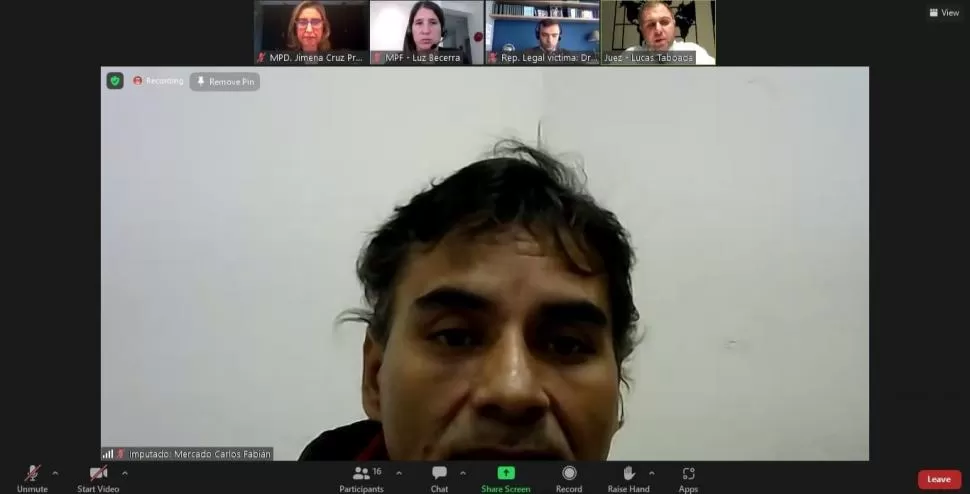 IMPUTADO. Carlos Fabian Mercado fue acusado de asesinar a su ex.  