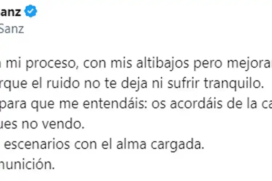 Alejandro Sanz volvió a hablar sobre la salud mental: “El ruido no te deja ni sufrir tranquilo”