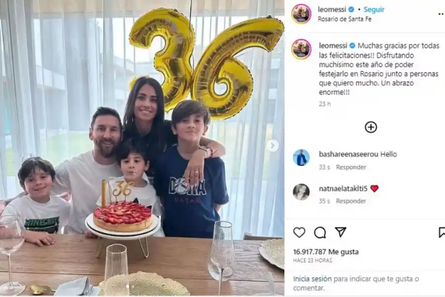 Messi cumplió 36 años el sábado.