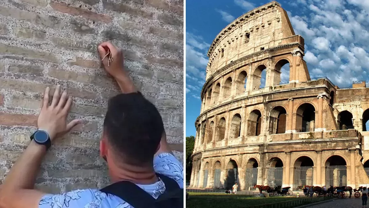 Italia: buscan un turista y a su pareja por tallar su nombre en la pared del Coliseo