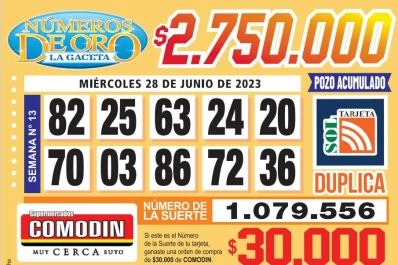 Los Números de Oro de LA GACETA del 28 de junio de 2023