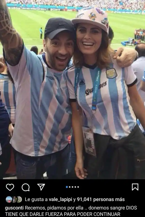 La publicación de Gustavo Conti en su cuenta de Instagram