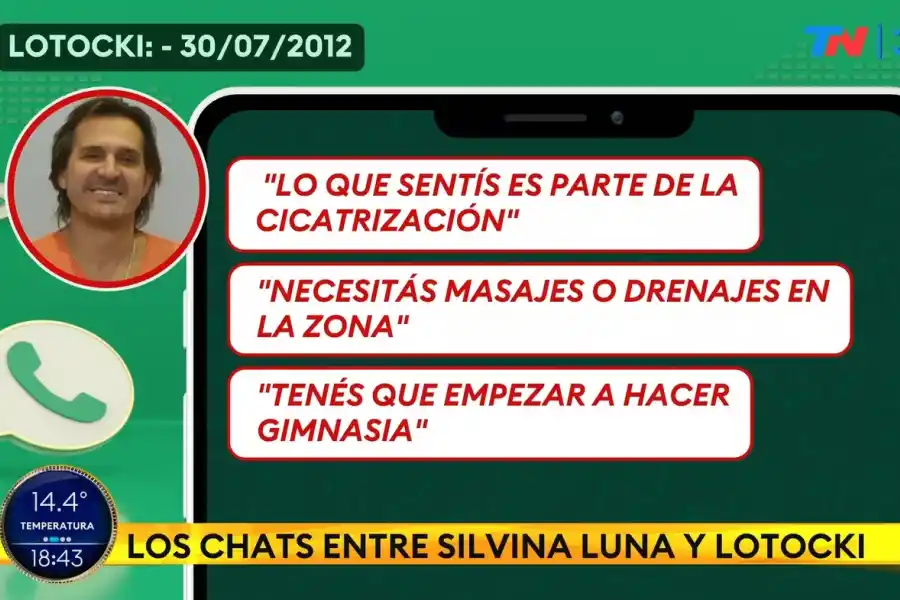 La respuesta de Aníbal Lotocki a los mensajes de Silvina Luna