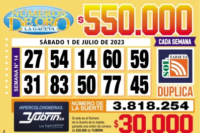 Los Números de Oro de LA GACETA del 1 de julio de 2023