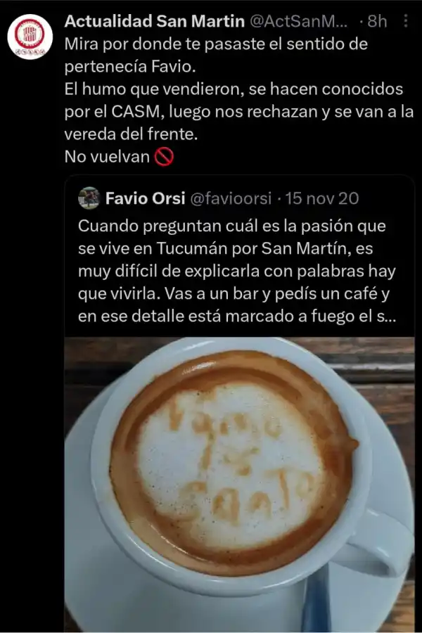 La bronca de los hinchas de San Martín en las redes por la llegada de la dupla Orsi-Gómez a Atlético Tucumán