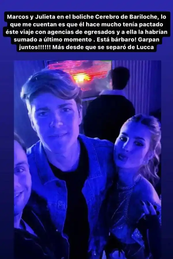 Las cariñosas fotos que Julieta Poggio compartió junto a Marcos Ginocchio en la nieve de Bariloche