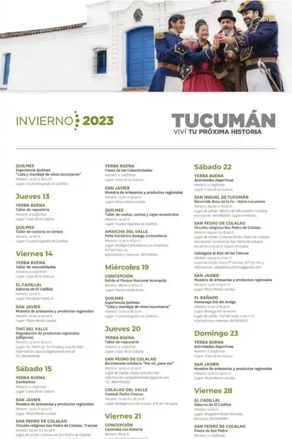 Tucumán lanzó la temporada de invierno 2023: la agenda de julio