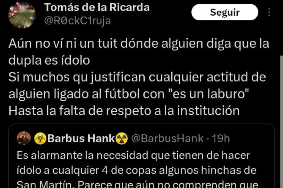 La bronca de los hinchas de San Martín en las redes por la llegada de la dupla Orsi-Gómez a Atlético Tucumán