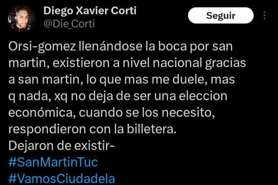 La bronca de los hinchas de San Martín en las redes por la llegada de la dupla Orsi-Gómez a Atlético Tucumán