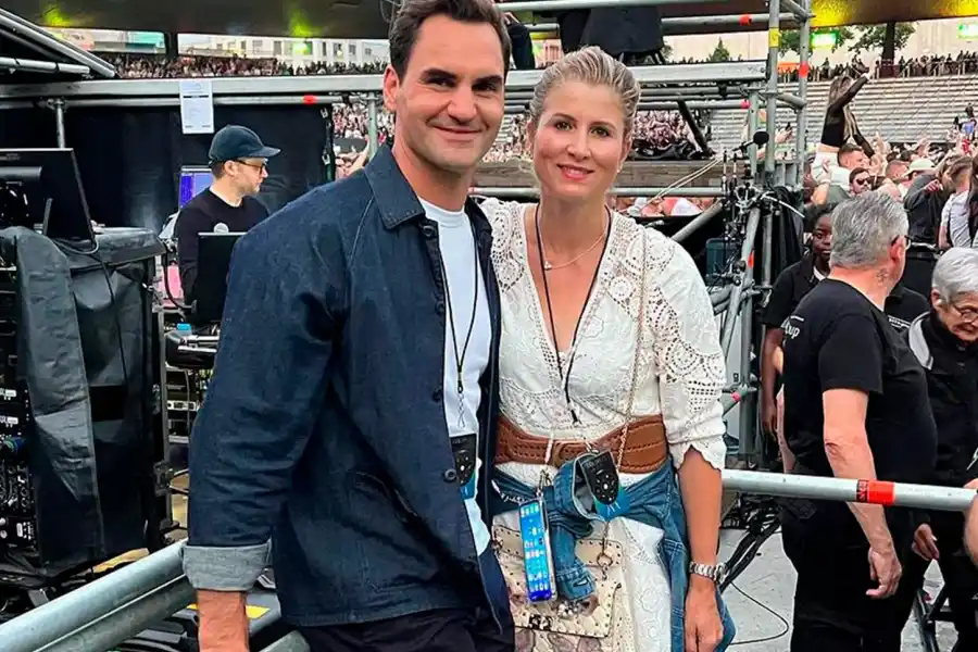 Roger Federer y su esposa en el recital de Coldplay