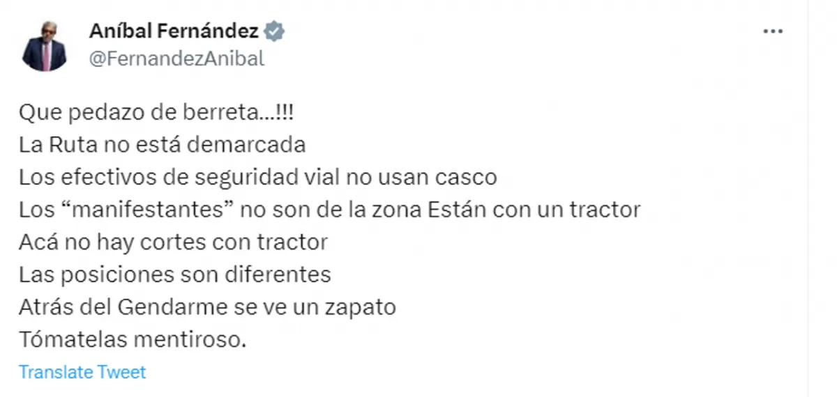 Berreta: el fuerte cruce entre Gerardo Morales y Aníbal Fernández