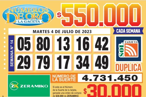 Los Números de Oro de LA GACETA del 4 de julio de 2023