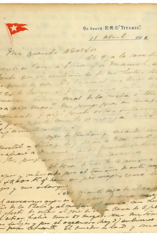 La carta que Ramón Artagaveytia le envió a su hermano antes de morir en la tragedia del Titanic