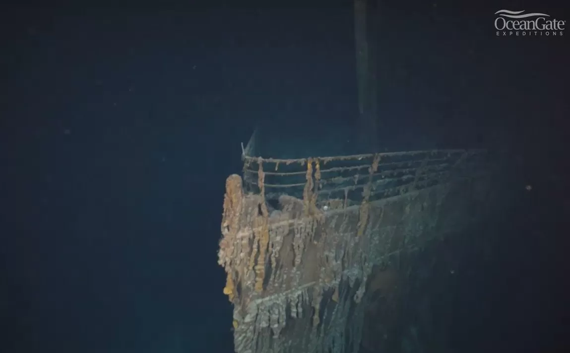 Imagen del Titanic tomada desde el submarino de OcenGate que implosionó el pasado 18 de junio