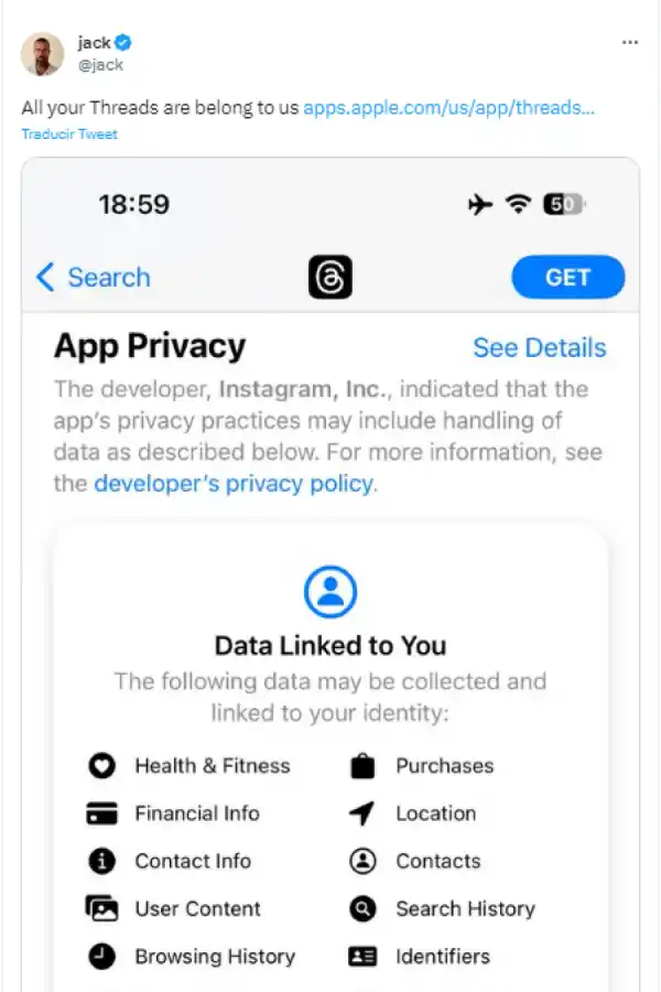 A tener en cuenta: esta es la información que recopila Threads, la nueva app de Meta