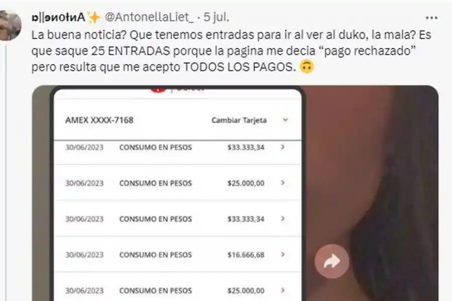 Compró una entrada para ver a Duki pero cometió un inusitado error y casi le da un infarto