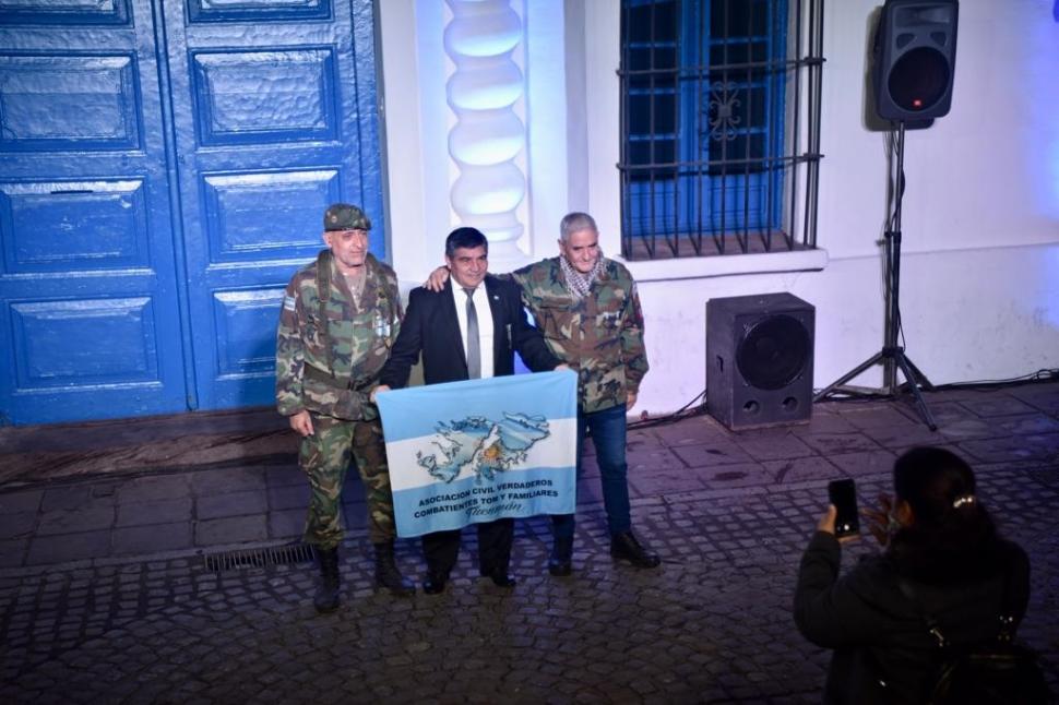 Ex combatientes de Malvinas participaron de los festejos. 