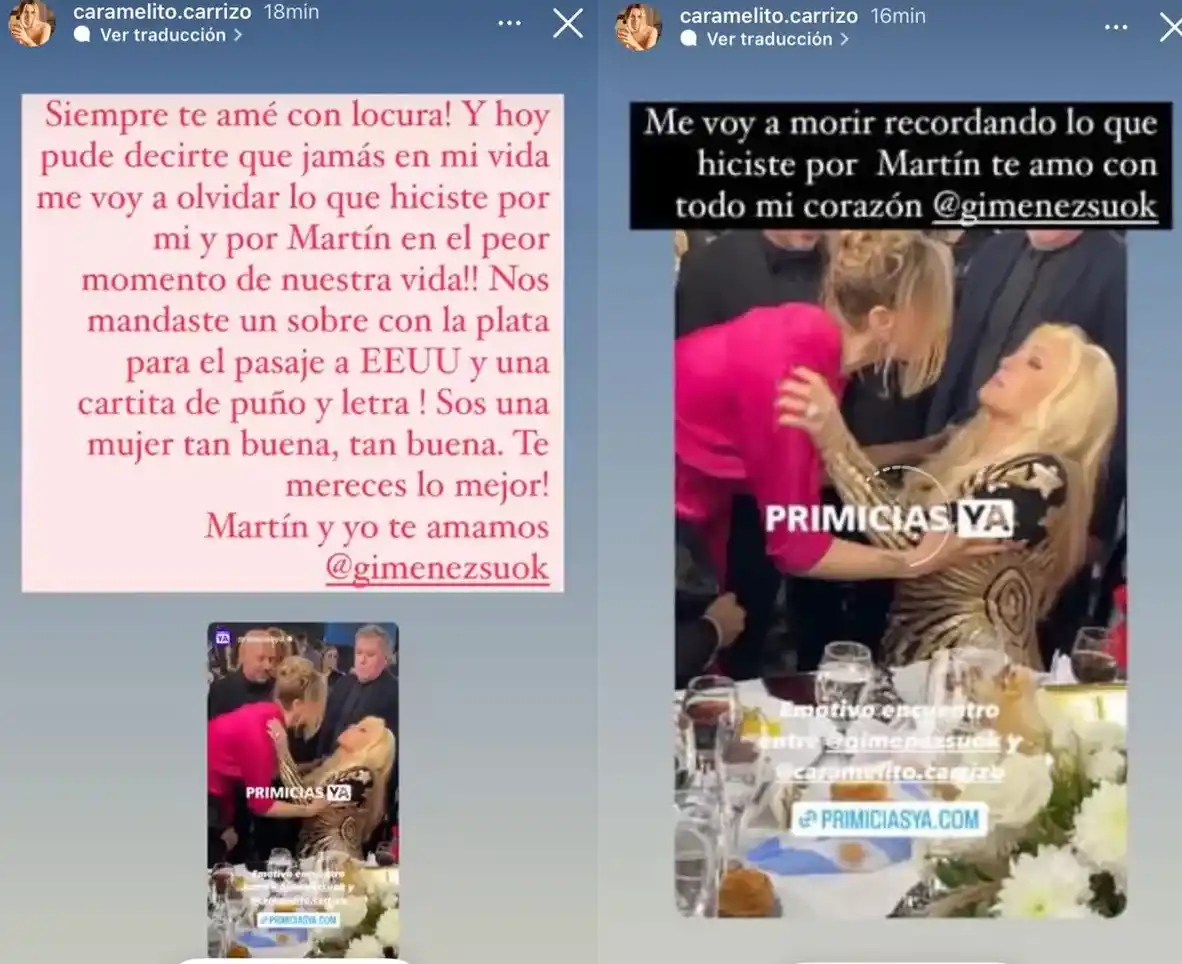 Los mensajes de Caramelito Carrizo a Susana Giménez