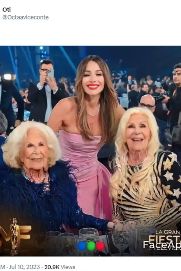 ¿Son ellos? La foto de Mirtha, Susana y Pampita con exceso de filtros en los Martín Fierro