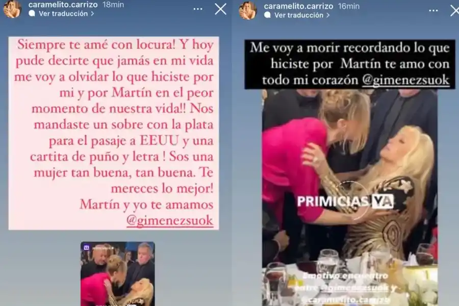 Los mensajes de Caramelito Carrizo a Susana Giménez