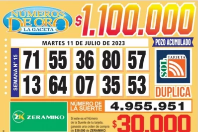 Los Números de Oro de LA GACETA del 11 de julio de 2023