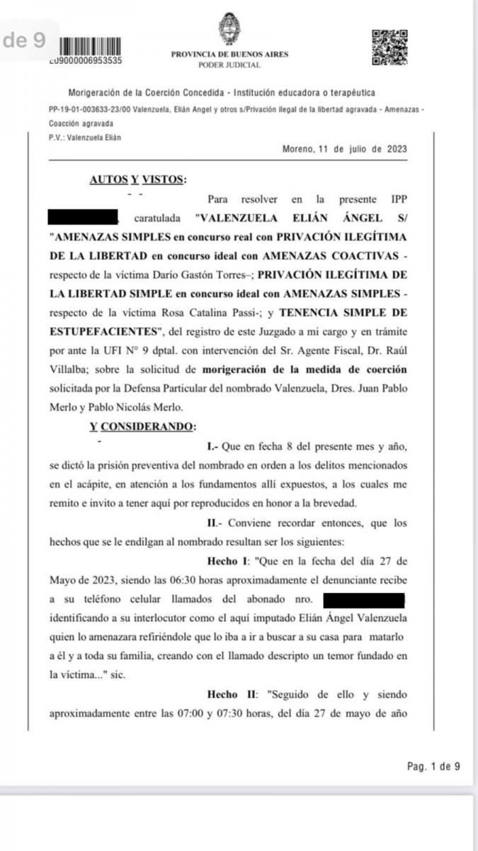 FALLO JUDICIAL. PRISIÓN DOMICILIARIA PARA L-GANTE