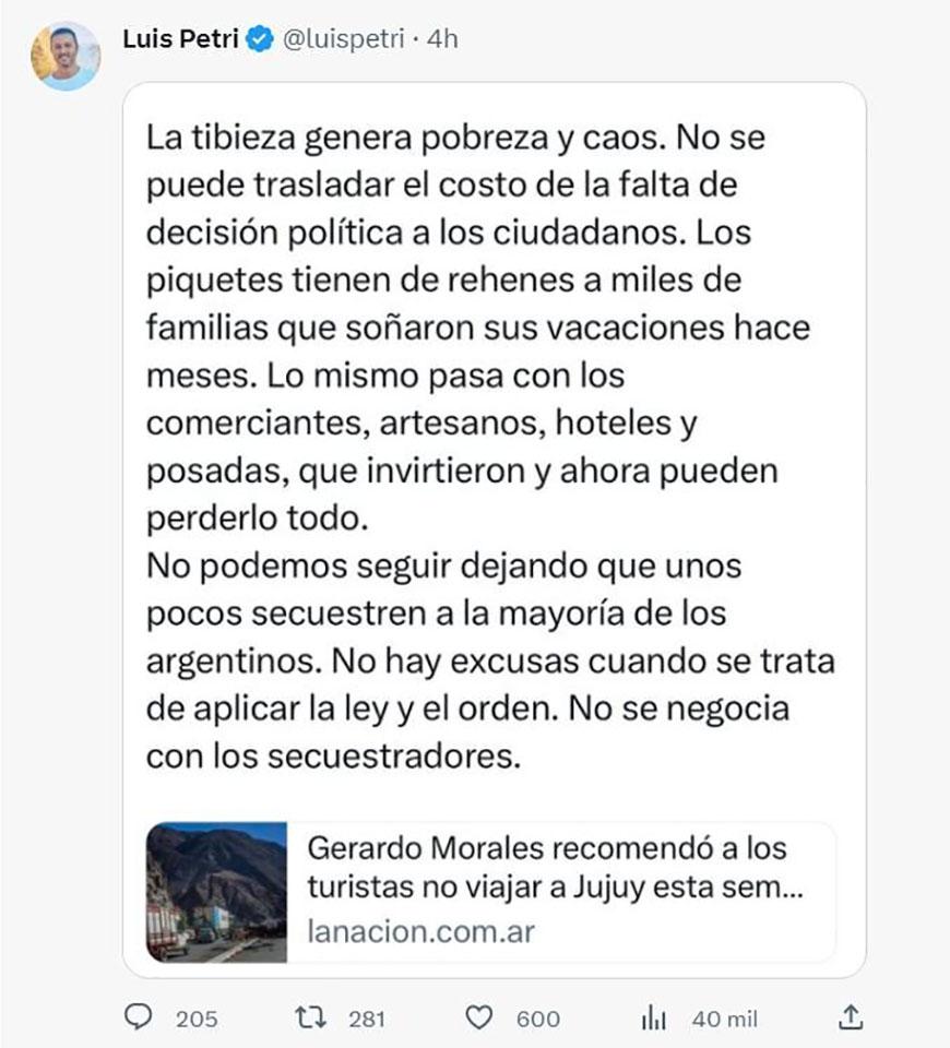 Gerardo Morales pidió que no visiten Jujuy y desde la UCR salieron a criticarlo con fuerza