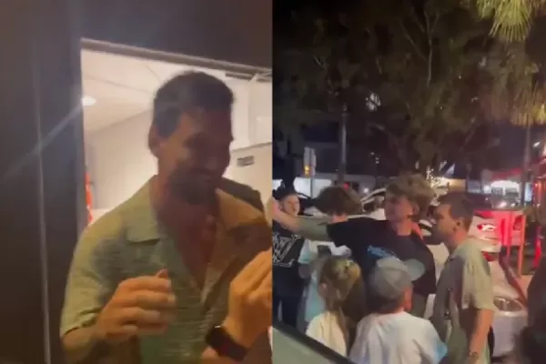 La calurosa bienvenida de hinchas argentinos a Lionel Messi a la salida de un restaurante en Miami