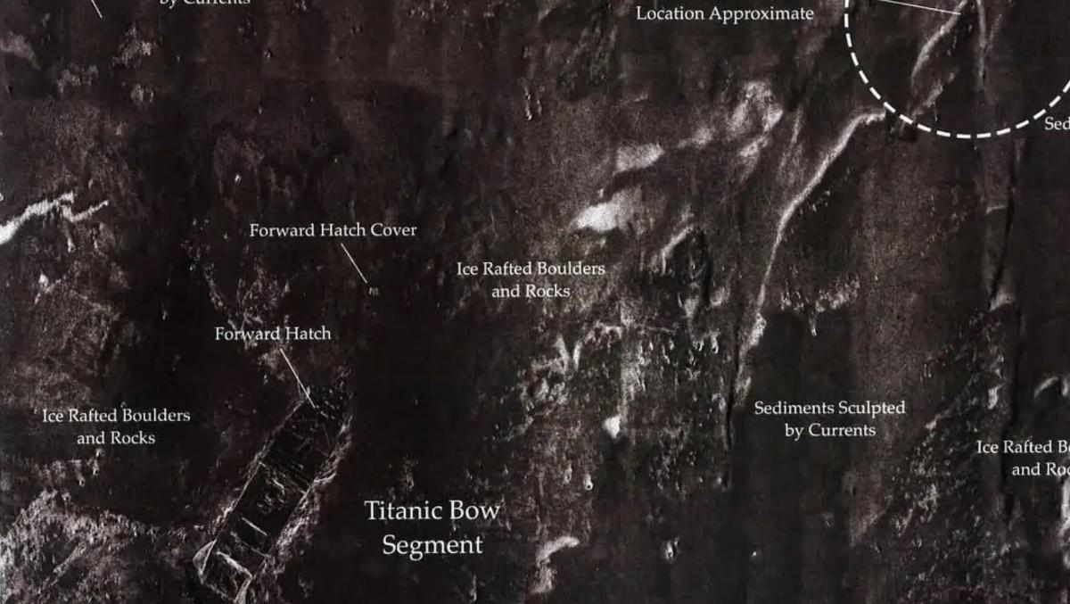 Mapa muestra la proximidad de los escombros del submarino Titan al naufragio del Titanic