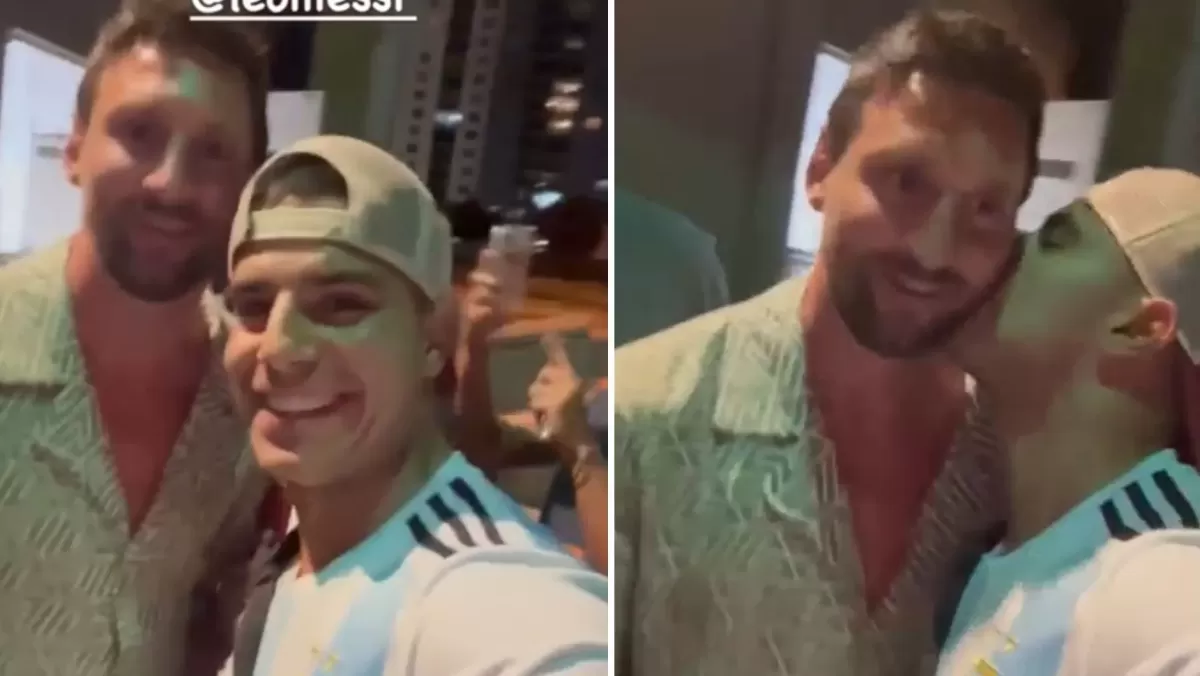 Habló el argentino que le dio el beso viral a Lionel Messi