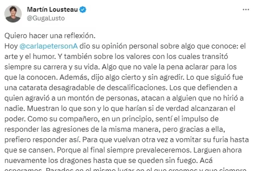 Carla Peterson fue tajante con la situación de Franco Rinaldi y fue atacada en las redes