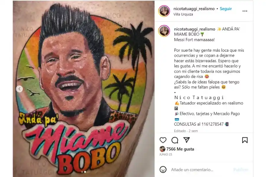 ¿Es Lionel Messi o Ricardo Fort? Se hizo un tatuaje por la llegada de crack argentino a Miami y es viral