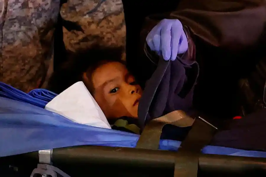 Uno de los niños rescatados en la selva amazónica