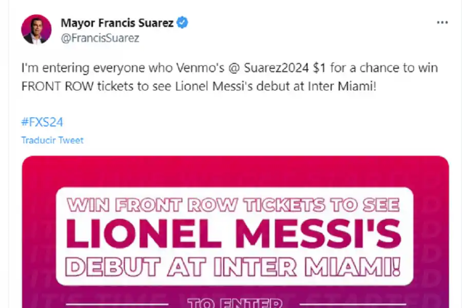El alcalde de Miami, en campaña electoral, sortea entradas para ver a Messi y genera polémica