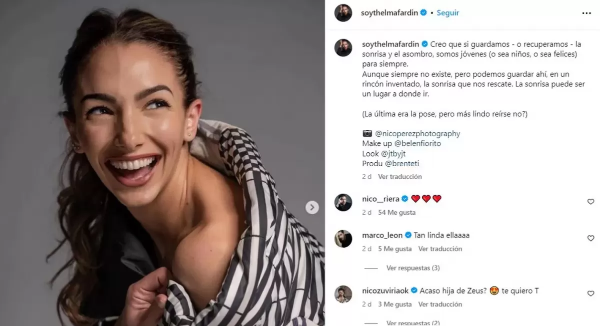 El posteo de Thelma y la reacción de Tacho