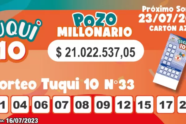 Tuqui 10: cómo salió el sorteo del domingo 16 de junio