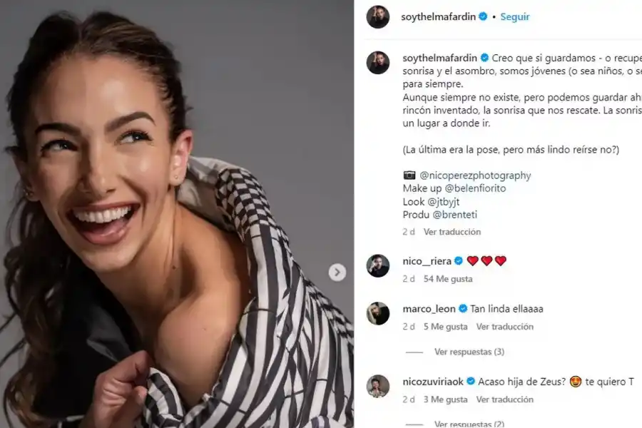 El posteo de Thelma y la reacción de Tacho