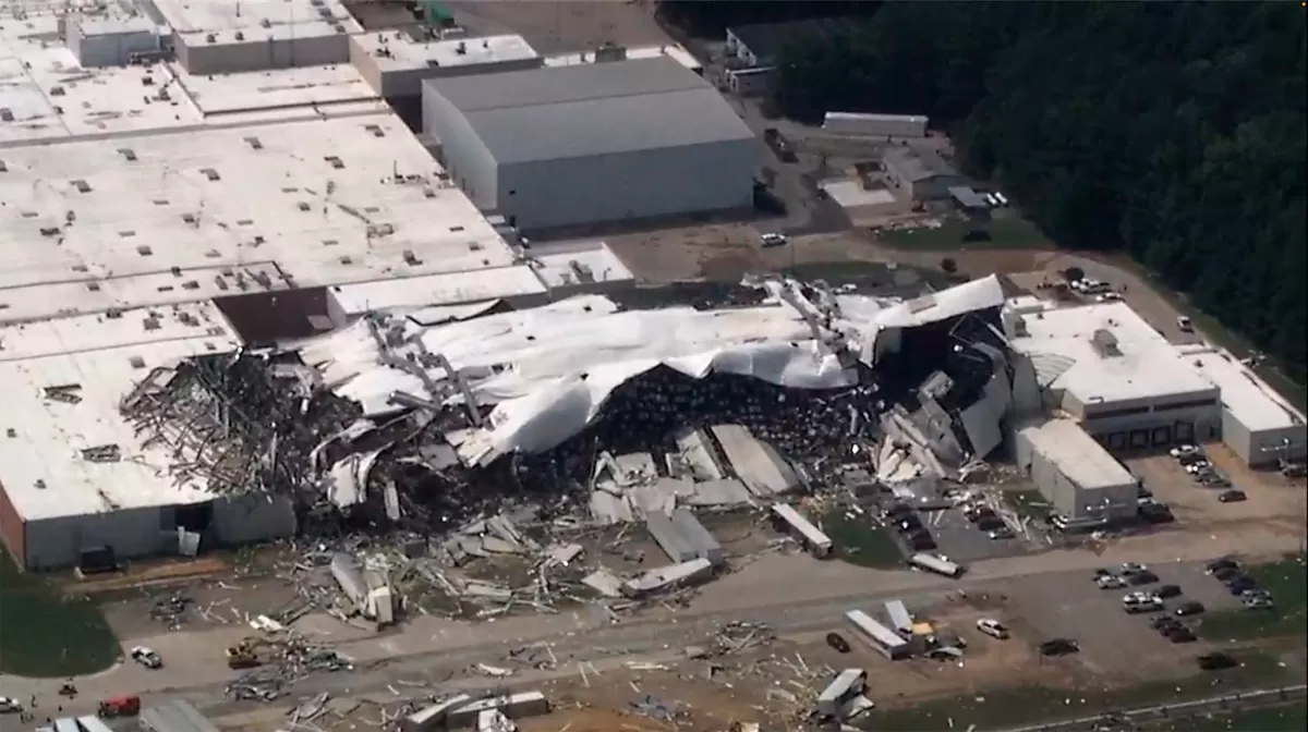 Un tornado destruyó una de las fábricas de Pfizer 
