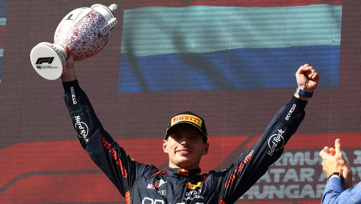 BIEN ARRIBA. Max Verstappen ya se acostumbró a subir a lo más alto del podio al mando de su Red Bull.