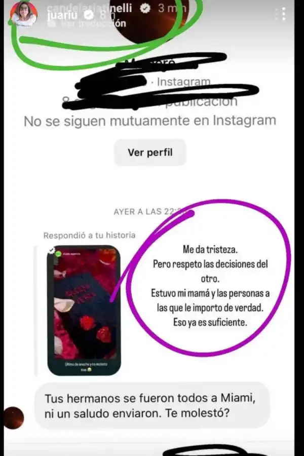 Cande Tinelli aseguró que está triste porque sus hermanos no la saludaron tras el lanzamiento de su nueva canción. (Instagram)