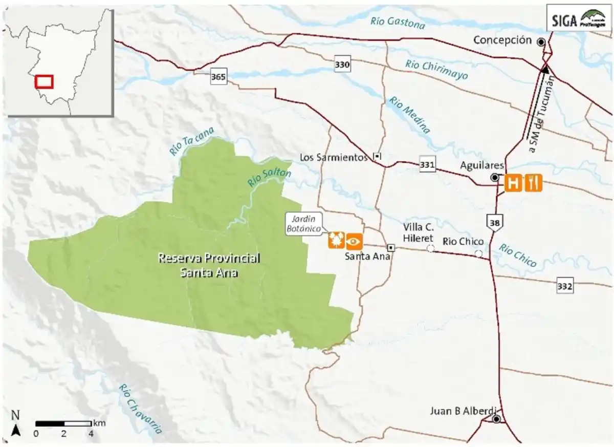 UBICACIÓN DE LA RESERVA SANTA ANA. / Imagen del EATT