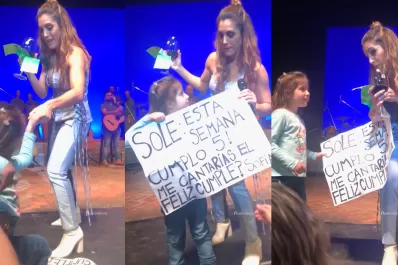 El tierno gesto de Soledad Pastorutti con una pequeña fan en uno de sus shows