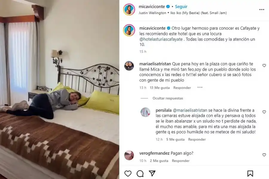 Escracharon a Mica Viciconte por desagradables actitudes en su viaje por el norte argentino