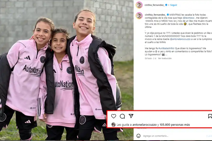 El particular pedido de Cinthia Fernández a Lionel Messi y Antonela Roccuzzo que se hizo viral